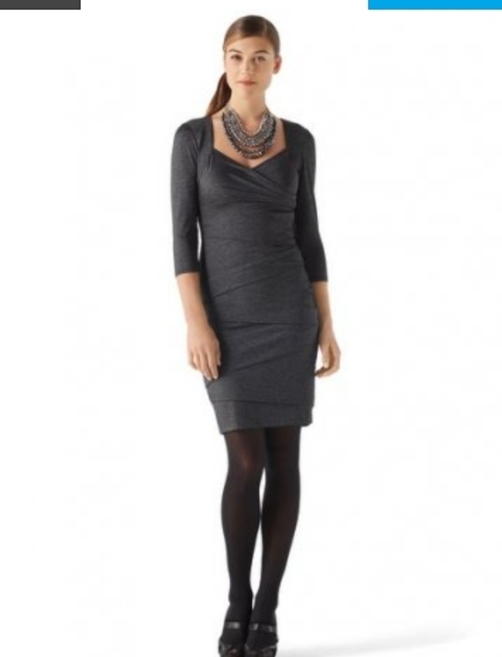 White House Black Market Instantly Slimming Dress in Grey Size 0